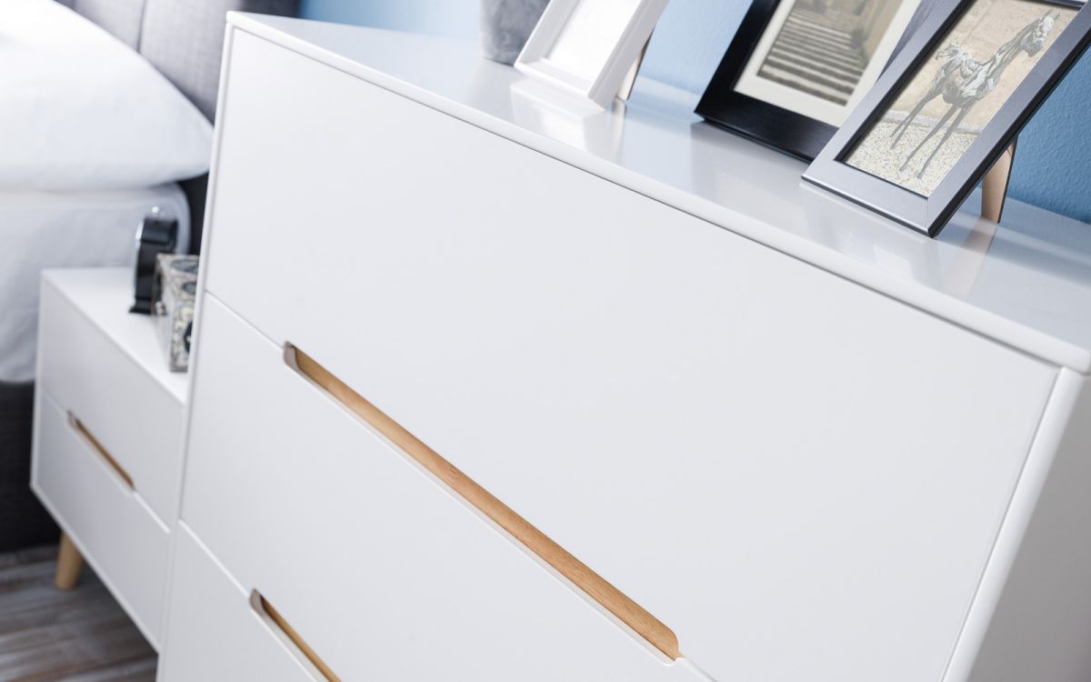 Alison Bedroom Range - White or Anthracite - Options: 2 Drawer Bedsides, 3 Drawer Chest, 5 Drawer Chest, 6 Drawer Chest & Wardrobe