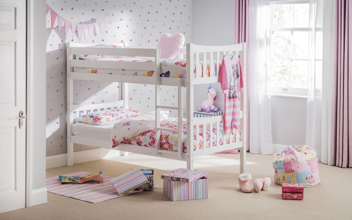 Kids Zodiac Bunk Bed - White or Grey - Optional Mattress