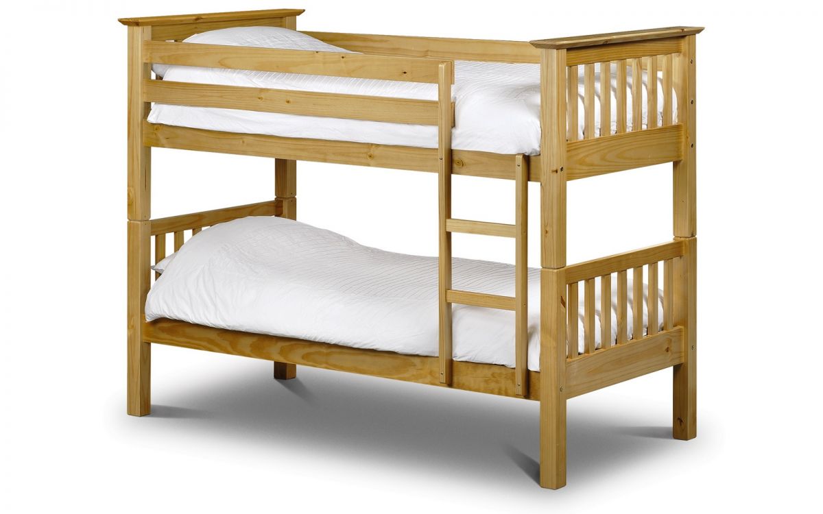 Kids Barcelona Bunk Bed - Available In Grey, Stone White or Pine - Optional Mattress