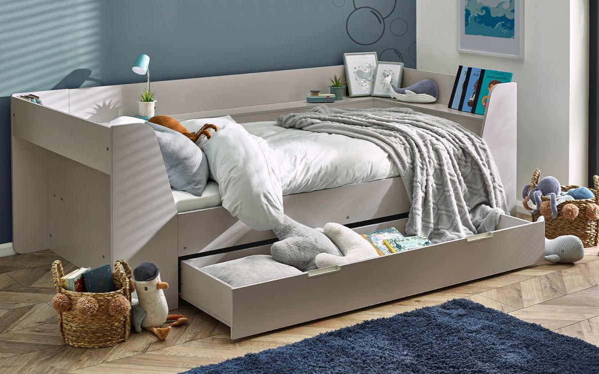 Luxury Cyclone Daybed - Taupe or White - With Under Bed Drawer