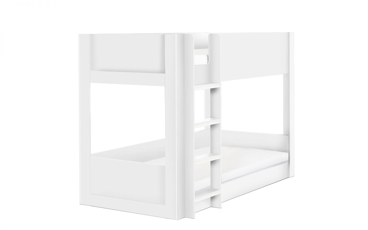 Kids Solomon Bunk Bed - All White or Rustic And Black - Optional Mattress