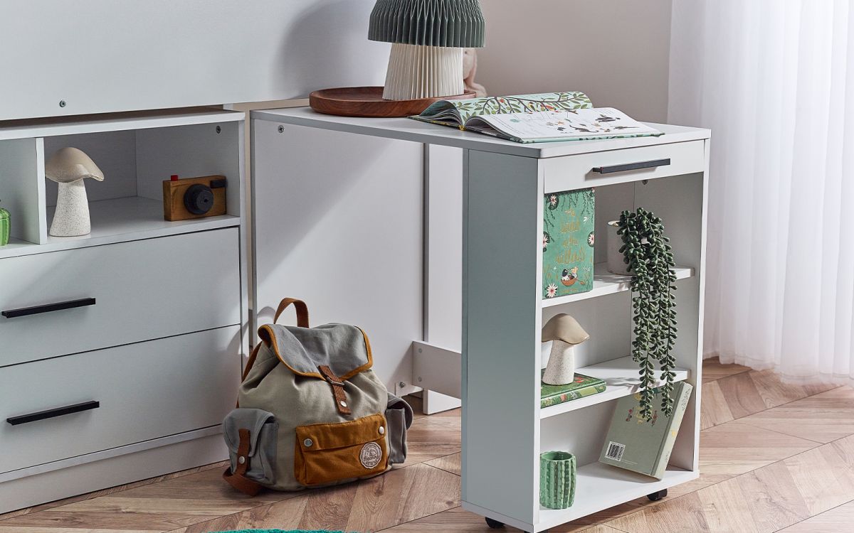 Kids Otis Midsleeper - Available in All White or Urban Rustic And Black - Mattress Option