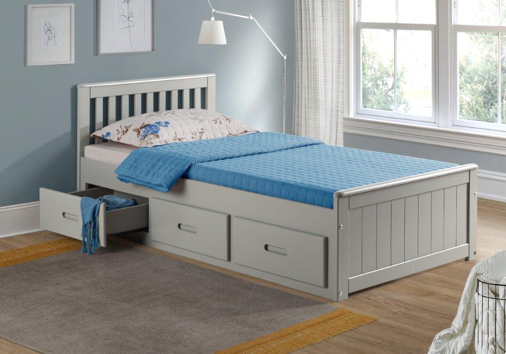 Mision Bed - Available in White, Waxed, Honey, Blue, Grey, Pink - Single(3Ft), Small Double(4Ft), Double(4"6Ft) or Kingsize (5Ft)