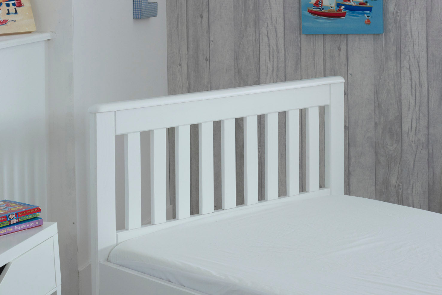 Mision Bed - Available in White, Waxed, Honey, Blue, Grey, Pink - Single(3Ft), Small Double(4Ft), Double(4"6Ft) or Kingsize (5Ft)