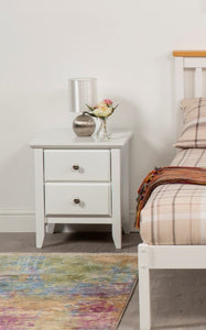 Wooden Bedside Storage - Available in White