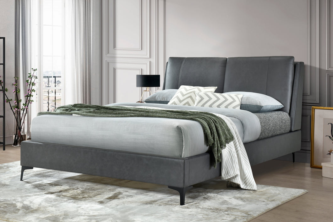 ASHLEIGH Bed Frame - FABRIC / PU Collection - Grey