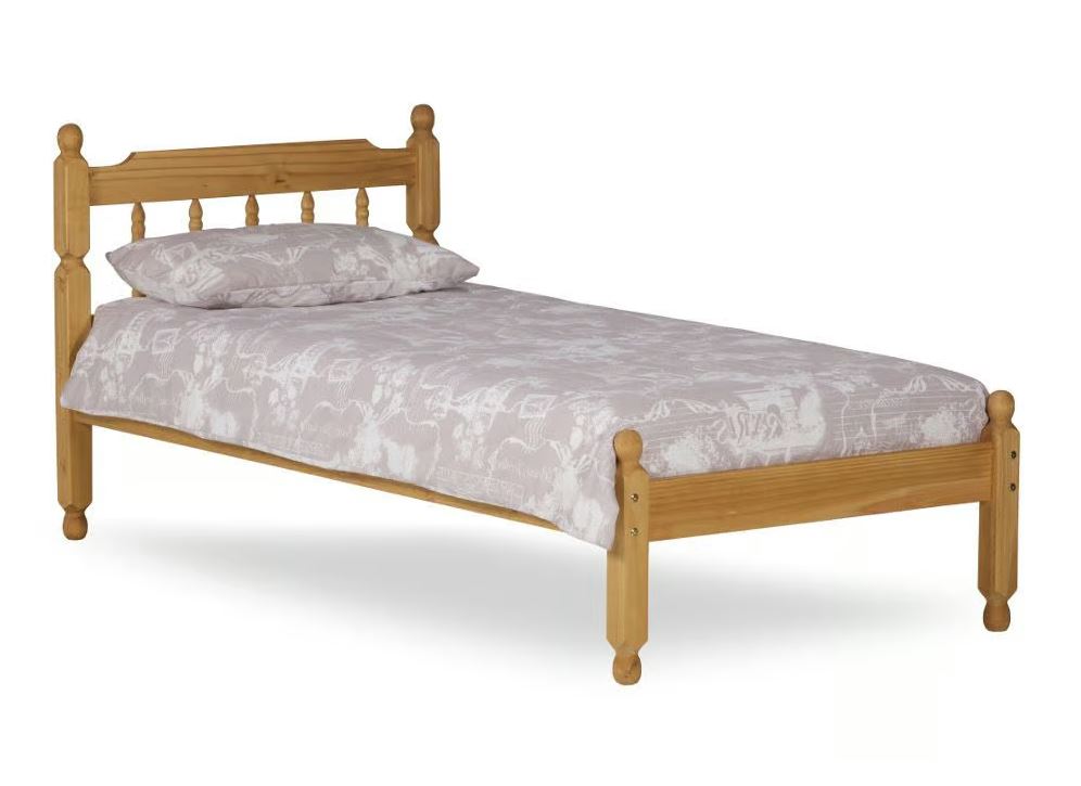 Colonial Spindle Bed - Availabe in Waxed Wood - Small Single (2"6Ft), Single(3Ft), Small Double(4Ft), Double(4"6Ft) & KingSize (5Ft)