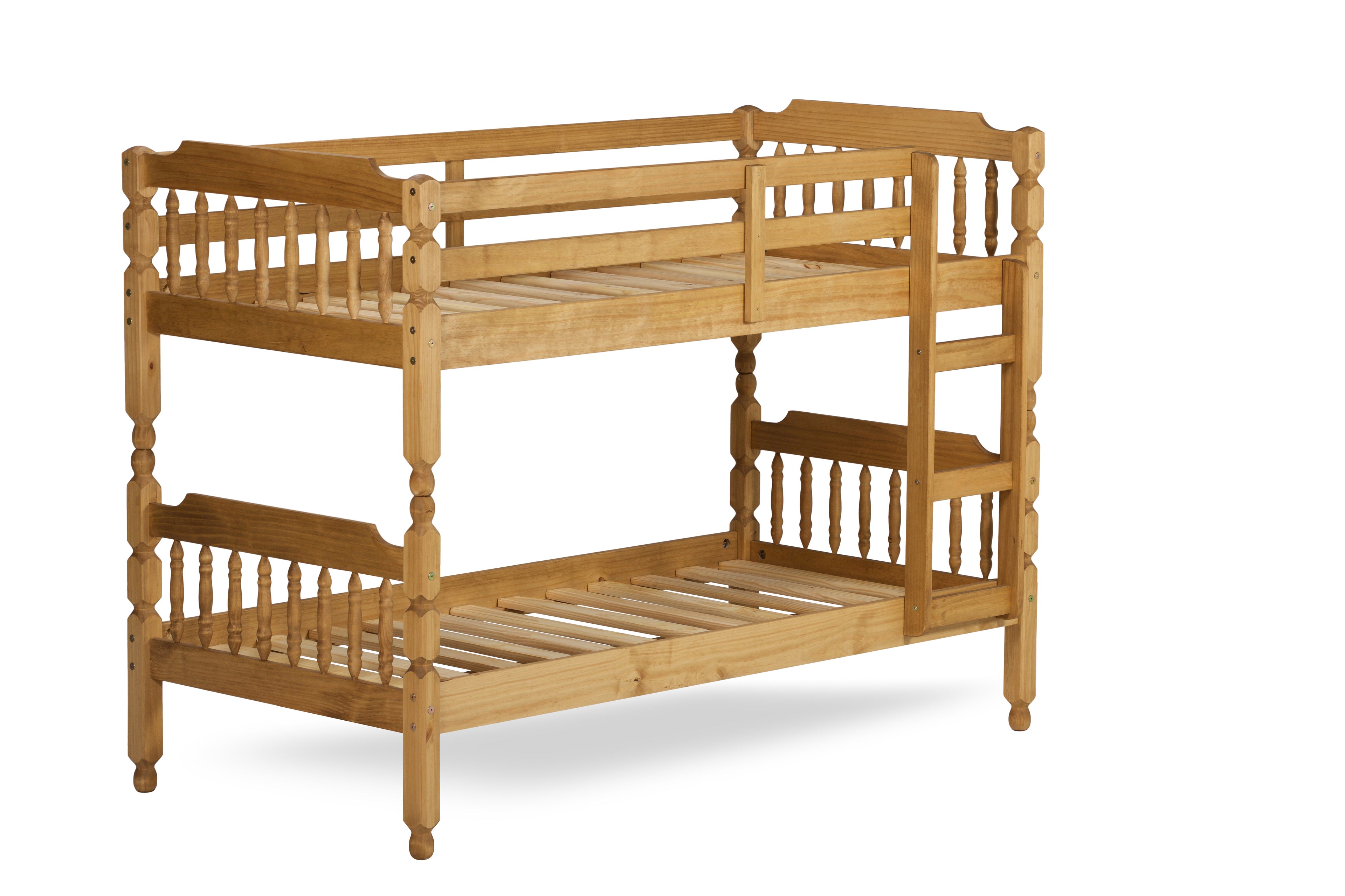 Colonial Spindle Bunk Bed - Waxed - Available in Single 2"6Ft or 3Ft - Drawer Option