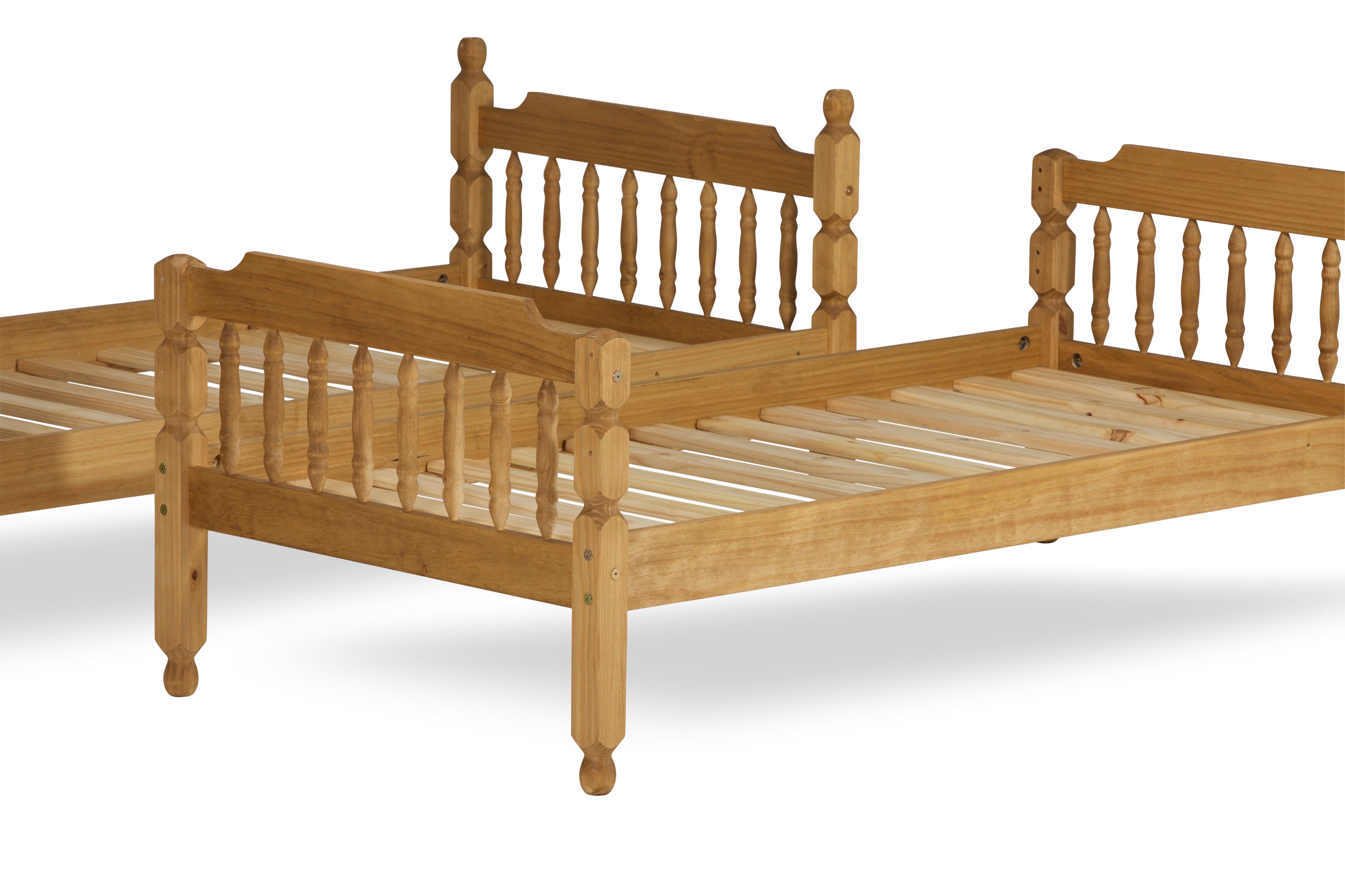 Colonial Spindle Bunk Bed - Waxed - Available in Single 2"6Ft or 3Ft - Drawer Option