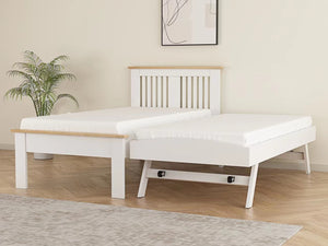 HENDRE Guest Bed Frame - White, Oak Or White & Oak