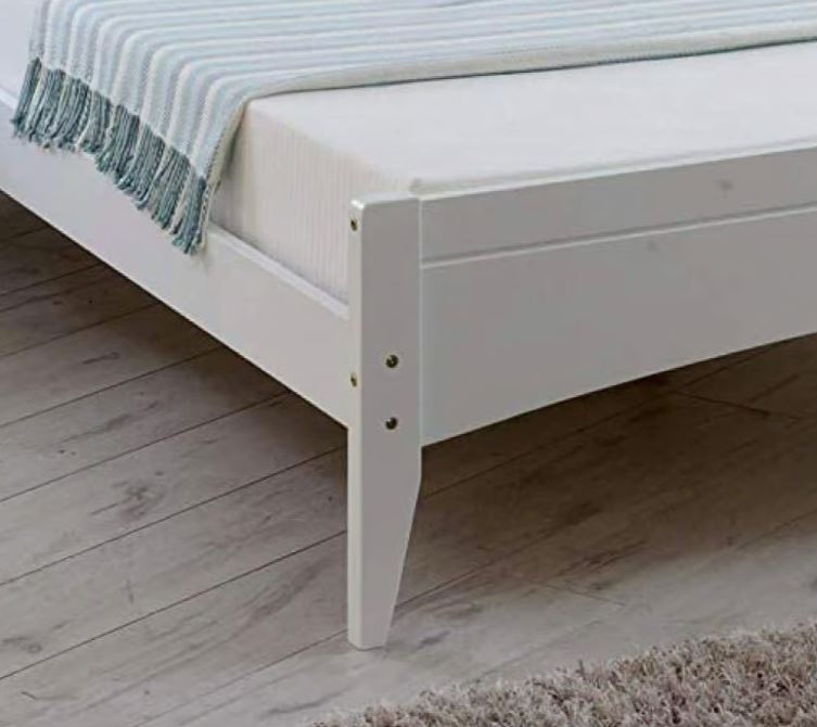 Lauren Bed - White - Available in Single(3Ft), Small Double(4Ft), Double(4"6Ft) & KingSize (5Ft)