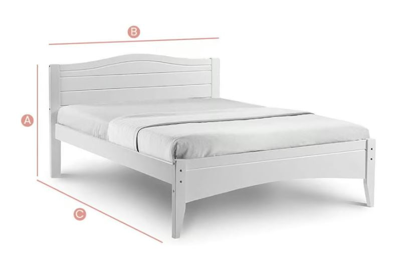 Lauren Bed - White - Available in Single(3Ft), Small Double(4Ft), Double(4"6Ft) & KingSize (5Ft)