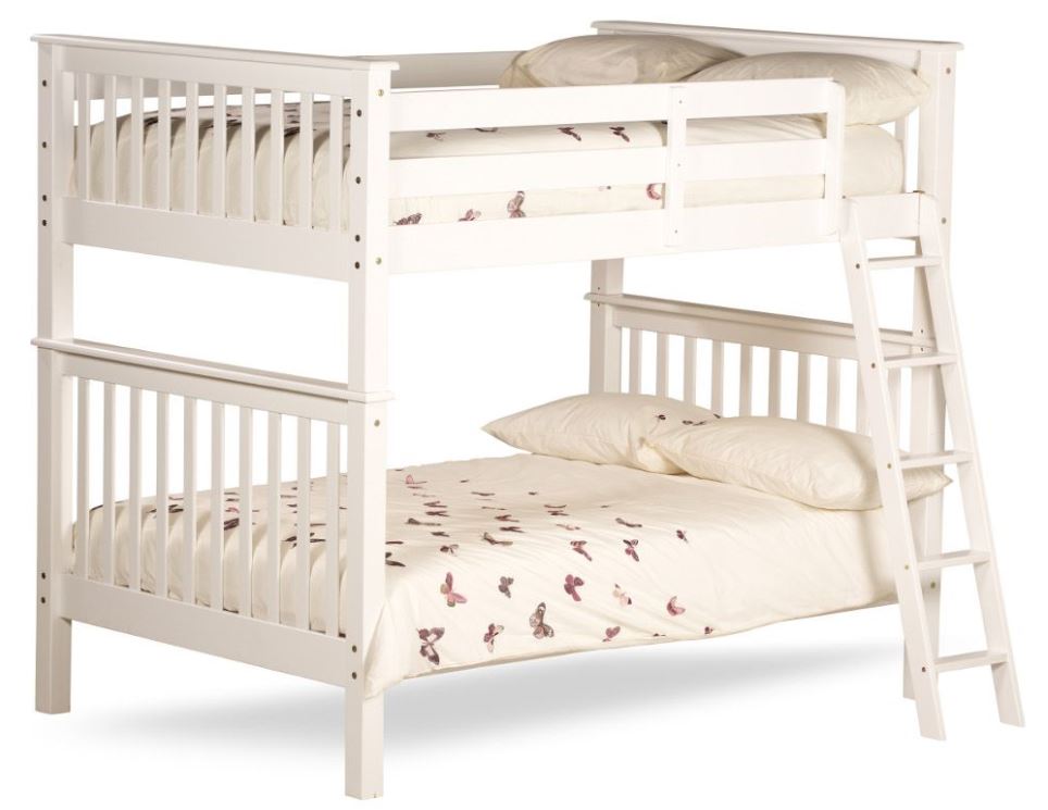 Malvern Bunk Bed - White - 4Ft Small Double - Drawer Option