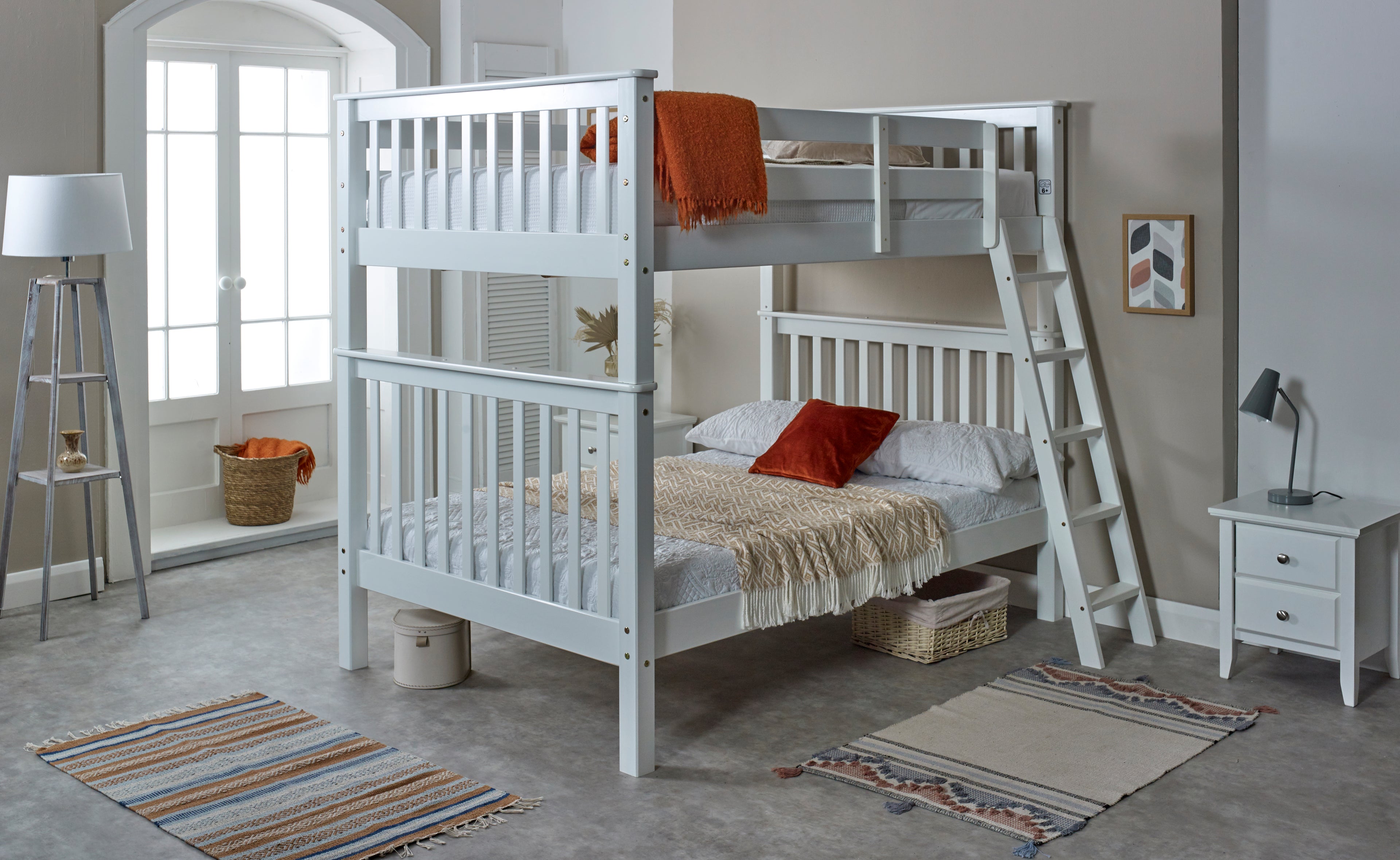 Malvern Bunk Bed - White - 4Ft Small Double - Drawer Option
