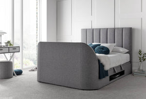 Medway TV Storage Bed - Available in Grey or Slate - Double, KingSize & SuperKing Sizes