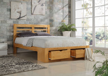 Load image into Gallery viewer, New Bretton Wooden Bed With Drawers - Oak or White Available
