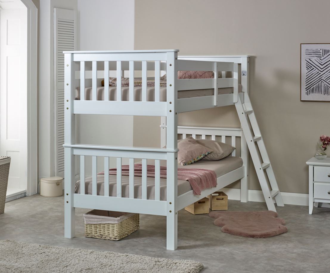 Oxford Bunk Bed - White - Single 3Ft - Drawer Option