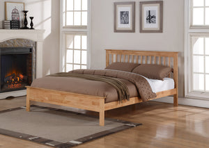 Pentre Wooden Bed - Oak or White - Drawer Option Available