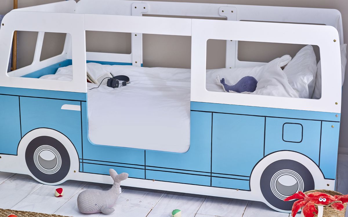 Kids Campervan Bed Light Blue Optional Mattress Furniture Boulevard Nottingham