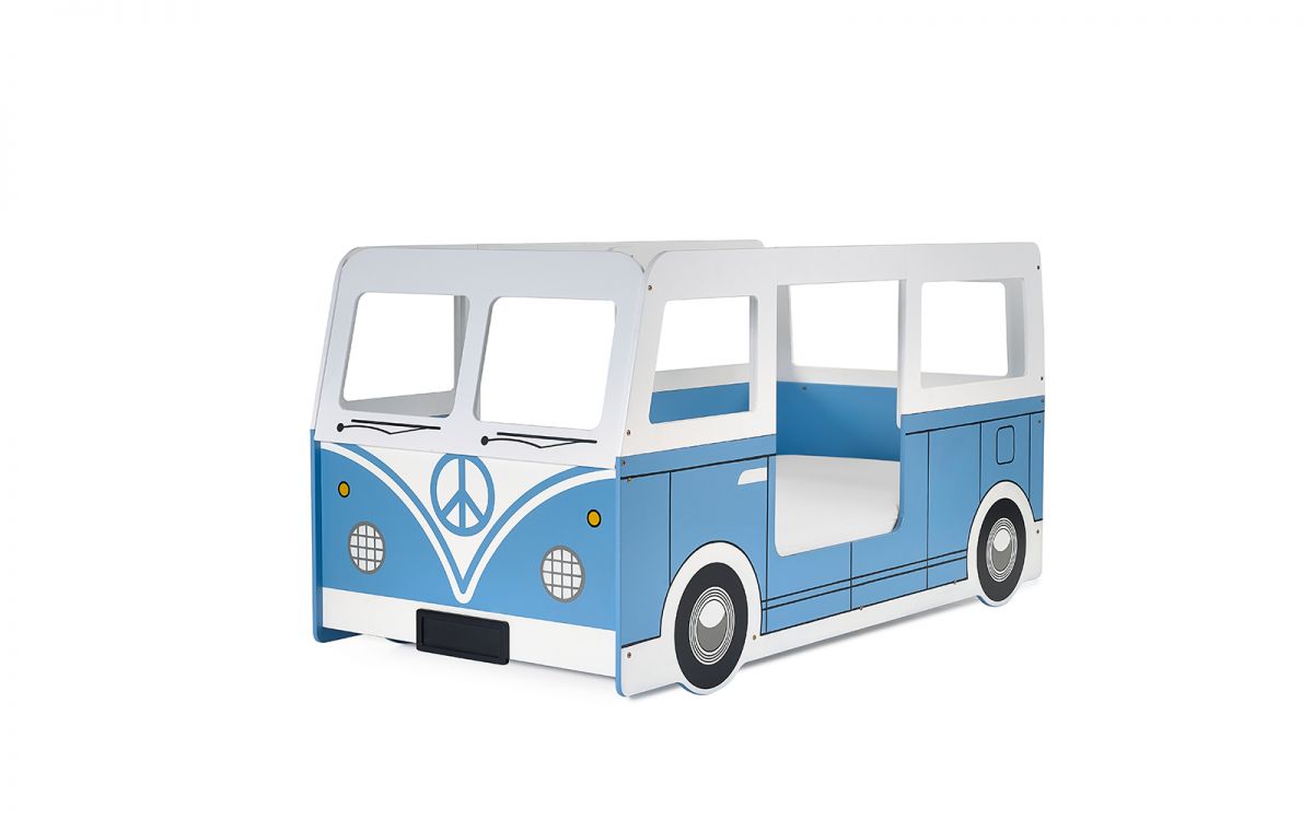 Kids Campervan Bed - Light Blue - Optional Mattress