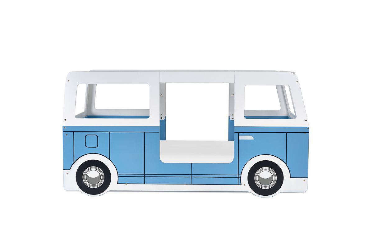 Kids Campervan Bed - Light Blue - Optional Mattress