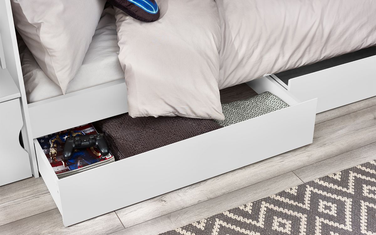 Kids Camelot Staircase Bunk With Storage - Available in Anthracite or White - Optional Mattress