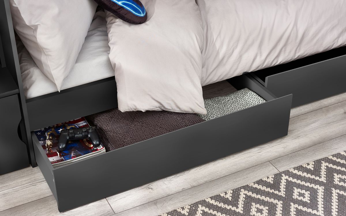 Kids Camelot Staircase Bunk With Storage - Available in Anthracite or White - Optional Mattress