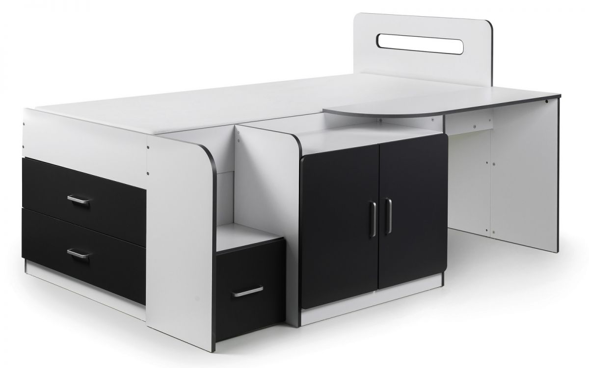 Kids Cookie Cabin Bed - Available in White & Charcoal or Pink - Mattress Option