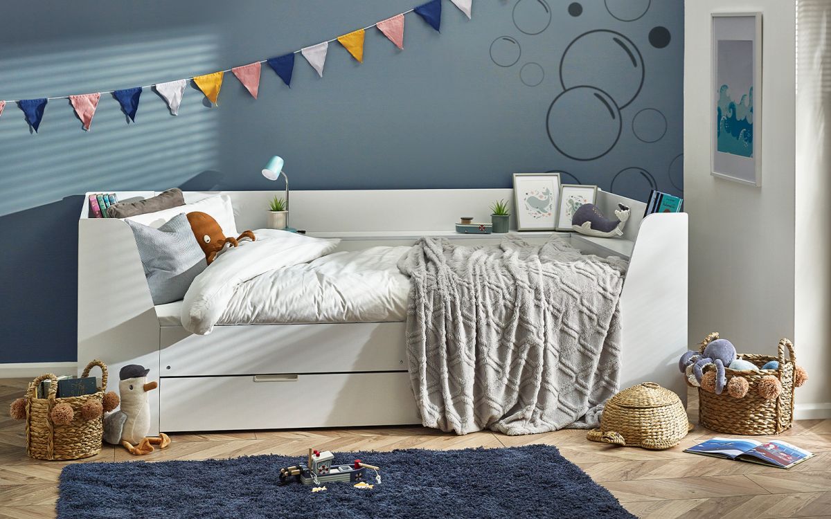 Luxury Cyclone Daybed - Taupe or White - With Under Bed Drawer