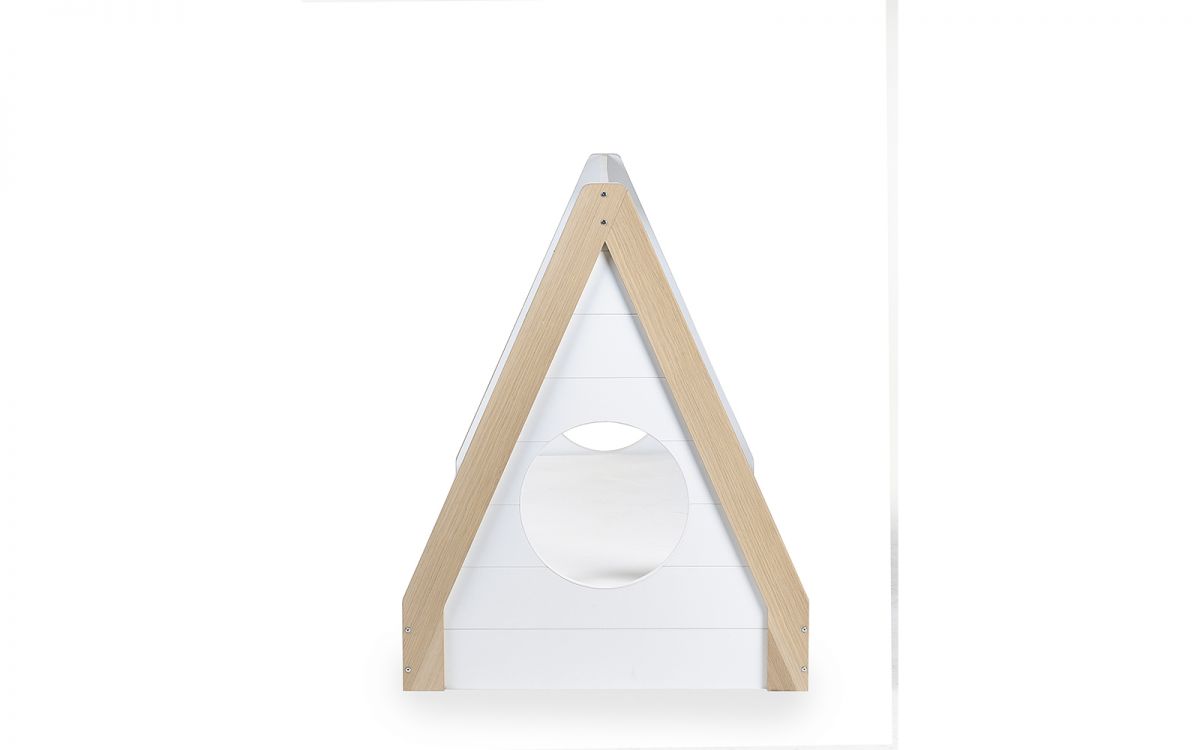 Kids Festival Tent Bed - White & Wood Finish - Optional Mattress