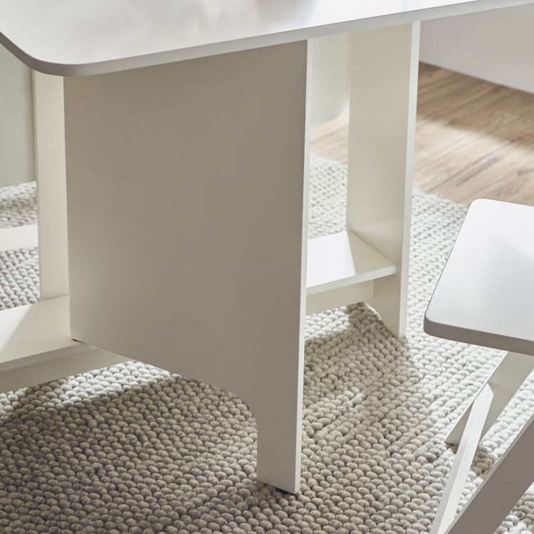 Gatan Small Gateleg Table With 2 Chairs - Available in White, Grey Or Black