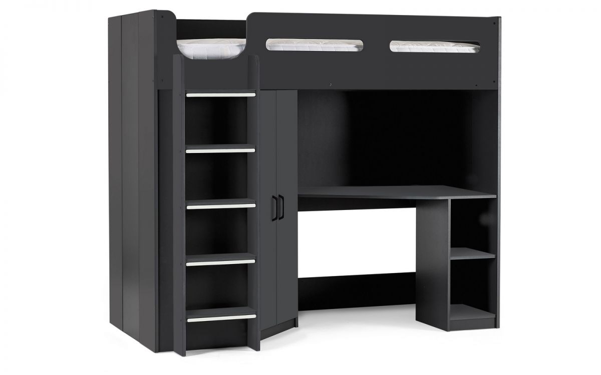 Zeus Highsleeper - All White, Anthracite or WoodGrain & Anthracite - Mattress Option