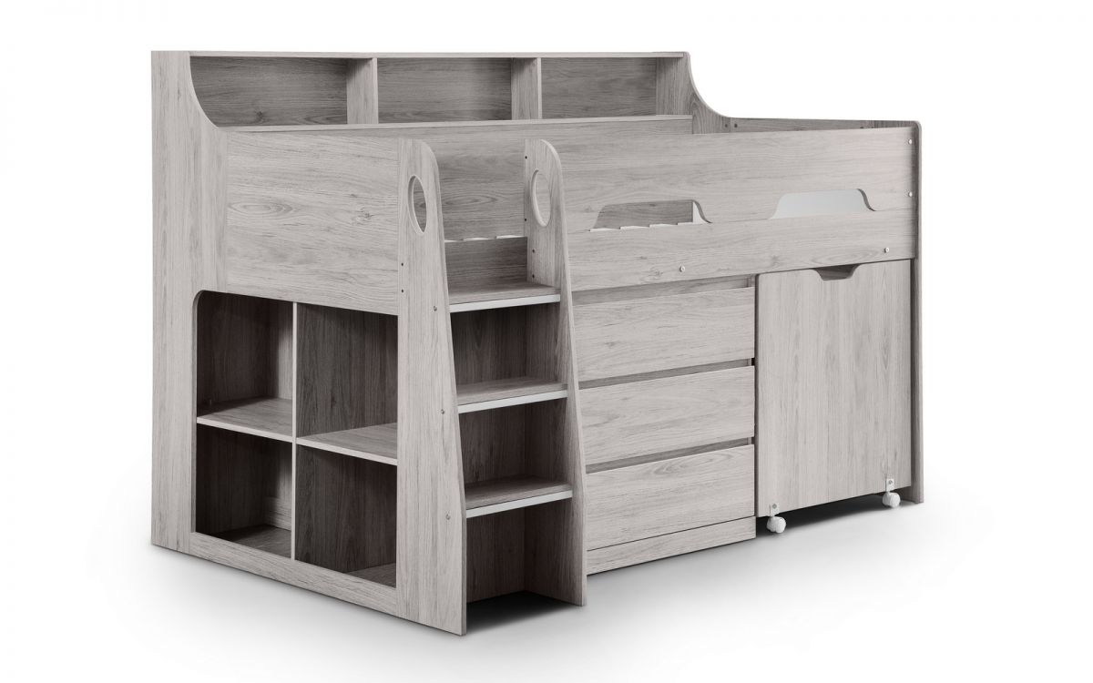 Jupiter Midsleeper - Available in White, Anthracite or Grey Oak - Mattress option