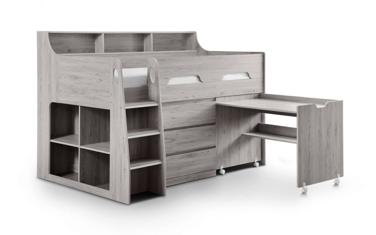 Jupiter Midsleeper - Available in White, Anthracite or Grey Oak - Mattress option