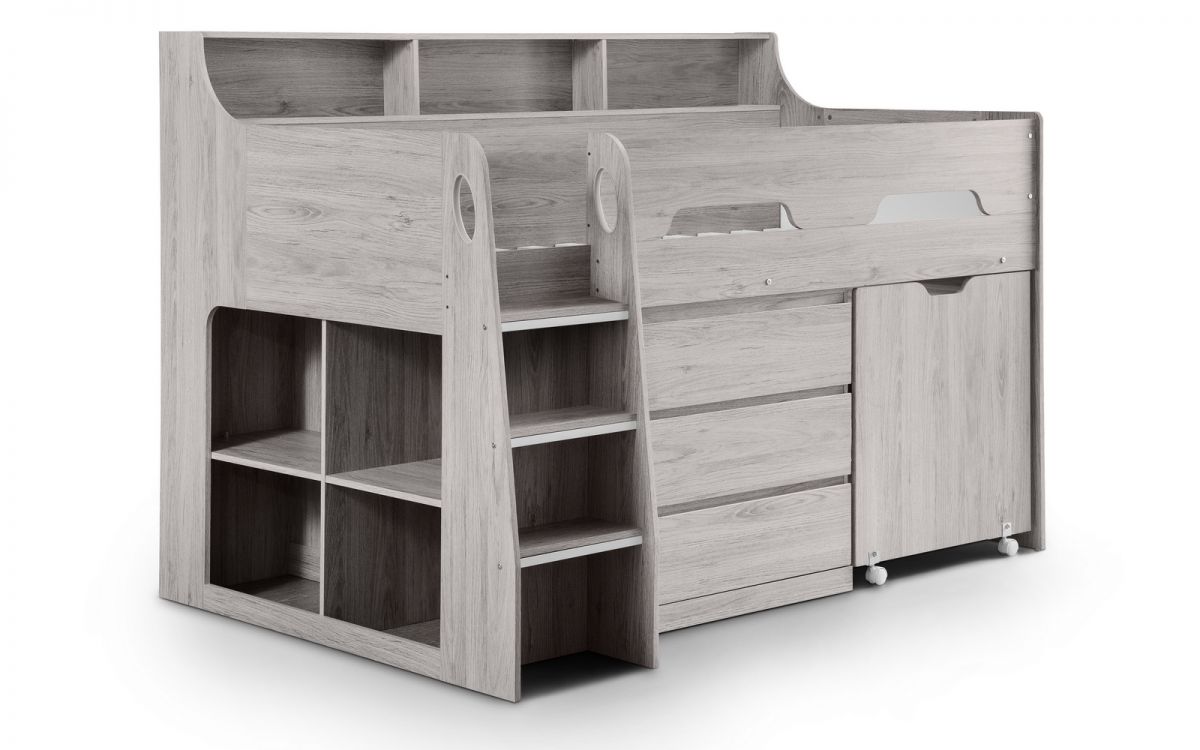 Jupiter Midsleeper - Available in White, Anthracite or Grey Oak - Mattress option