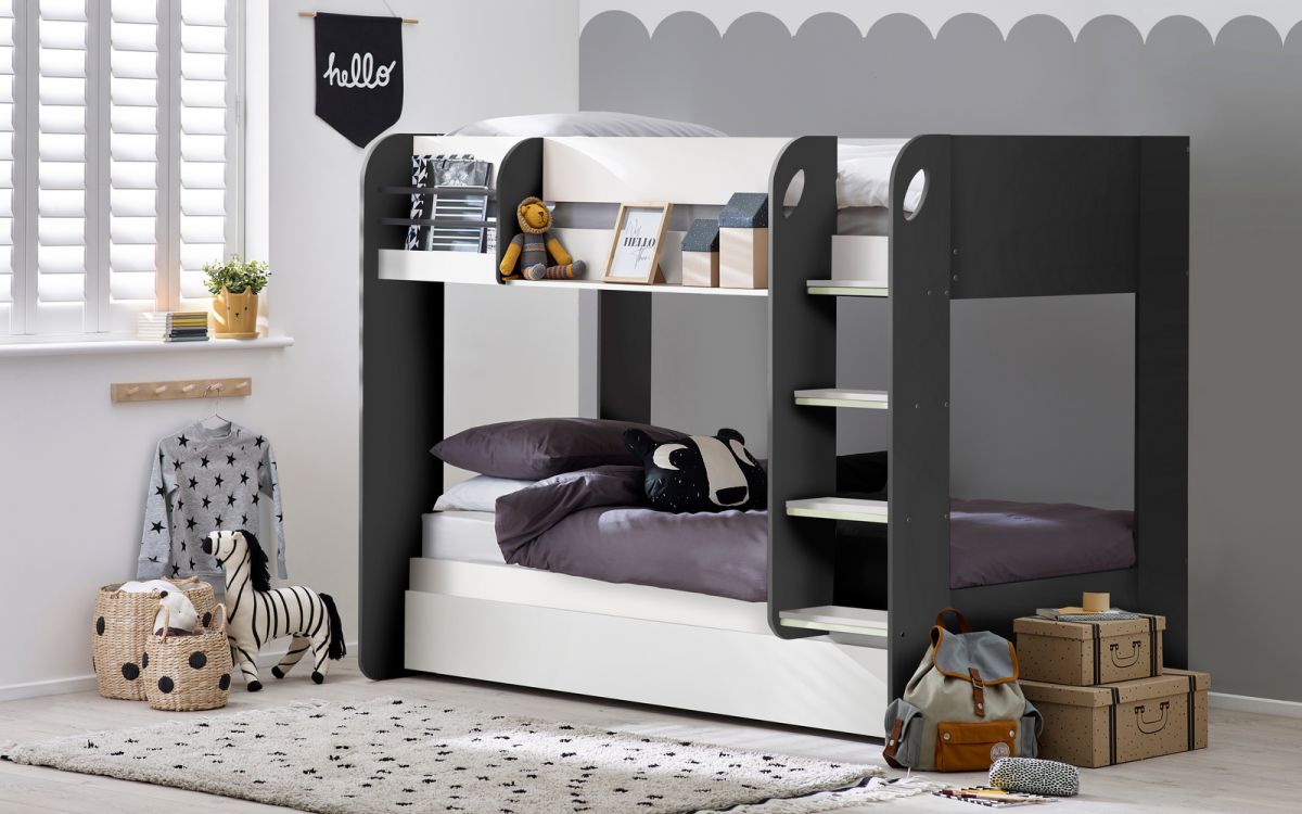 Mars Bunk & Underbed - Available in Charcoal & White, Taupe, Pastel Pink, Grey Oak or All White
