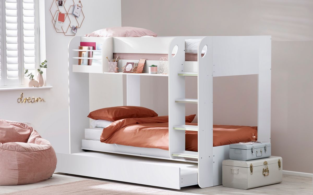 Mars Bunk & Underbed - Available in Charcoal & White, Taupe, Pastel Pink, Grey Oak or All White