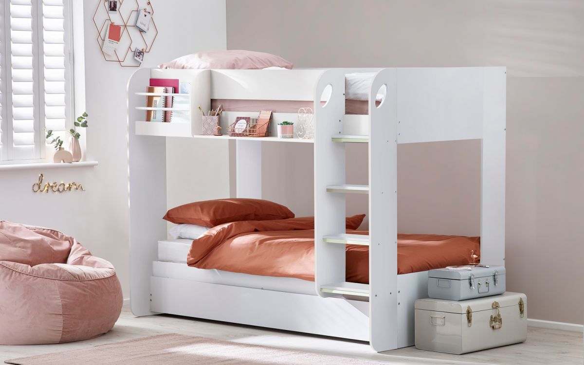 Mars Bunk & Underbed - Available in Charcoal & White, Taupe, Pastel Pink, Grey Oak or All White