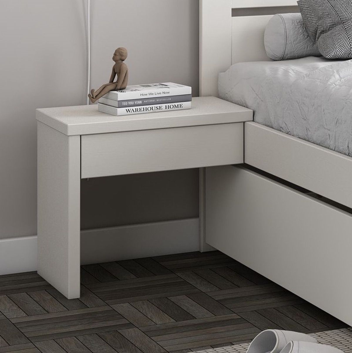 Noomi Pradis Storage Bed White - Available in Double & Kingsize