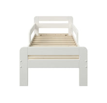 Load image into Gallery viewer, Wooden Toddler Bed With Side Rails White - Mattress Option Available
