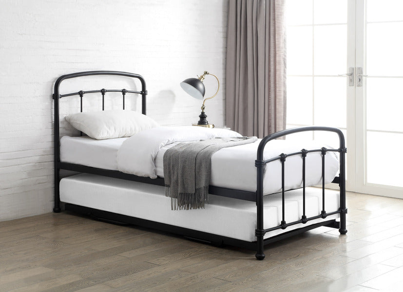 Classic Mostyn Metal Day/Guest Bed - Single 3Ft- Available in SBlack or Antique Bronze