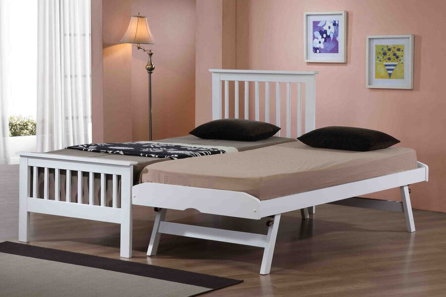 Pentre Wooden Guest/Day Bed - White or Oak Colour - Available in 3Ft Single