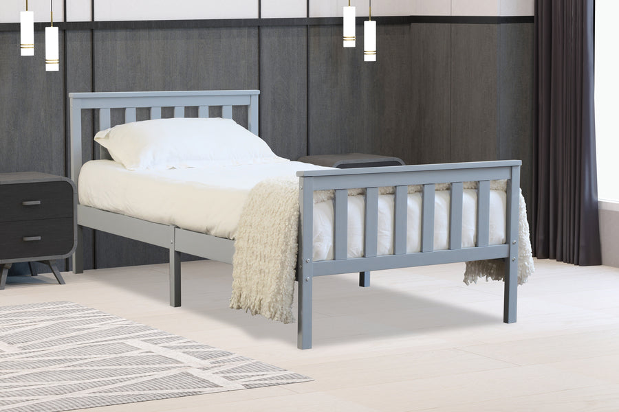 Stylish Marnel Wooden Bed - White, Oak or Grey Colour Options - Available in Single, Small Double, Double and Kingsize