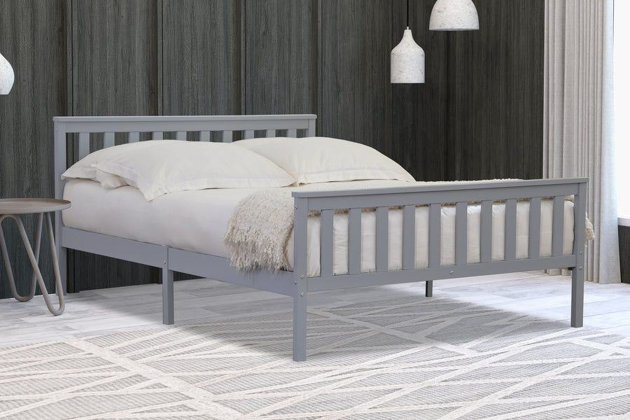 Stylish Marnel Wooden Bed - White, Oak or Grey Colour Options - Available in Single, Small Double, Double and Kingsize