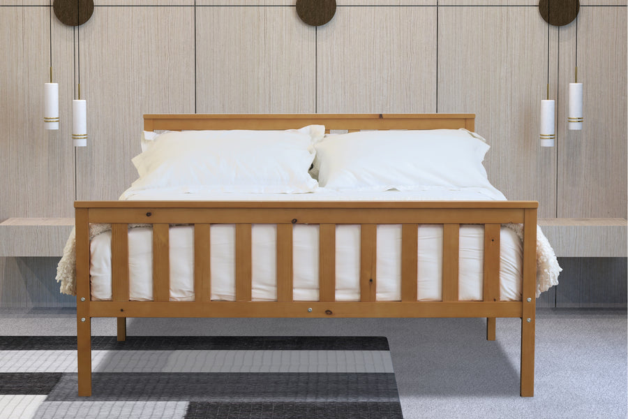Stylish Marnel Wooden Bed - White, Oak or Grey Colour Options - Available in Single, Small Double, Double and Kingsize