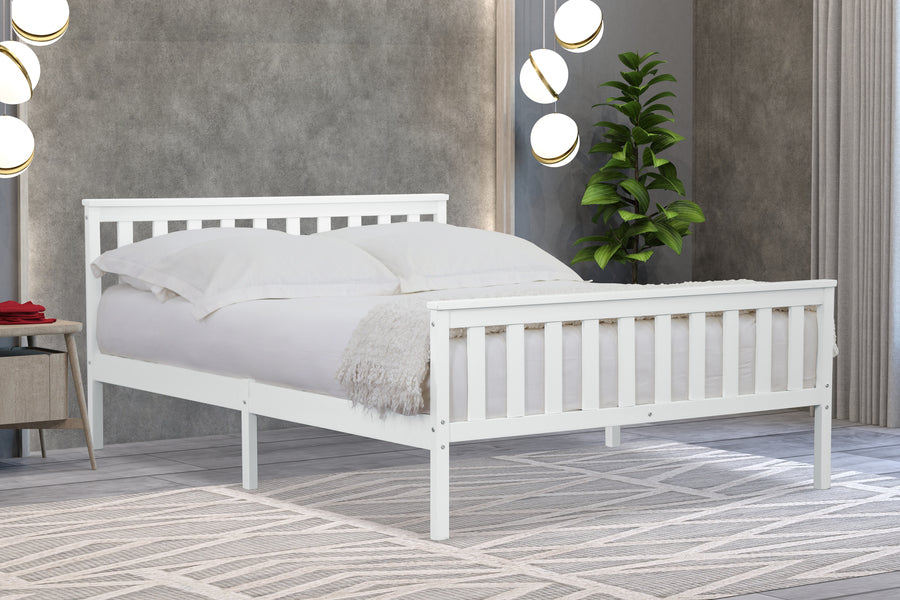 Stylish Marnel Wooden Bed - White, Oak or Grey Colour Options - Available in Single, Small Double, Double and Kingsize