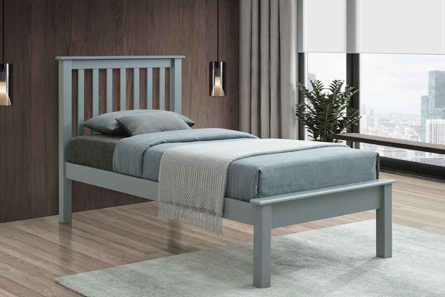 Classic Rossett Grey Wooden Bed - Available in Single, Double or Kingsizes
