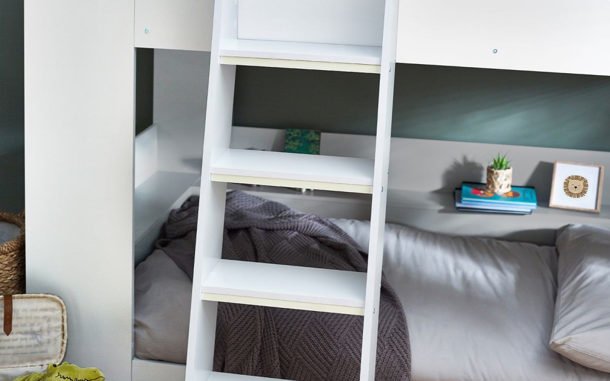 Kids Pars Bunk Bed - Available in Taupe & White or All White
