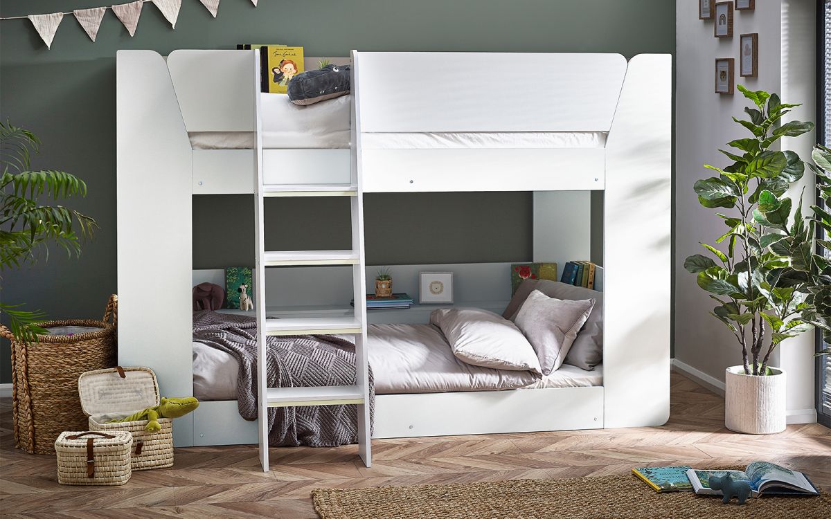Kids Pars Bunk Bed - Available in Taupe & White or All White
