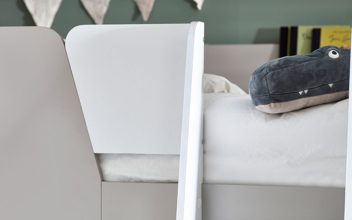 Kids Pars Bunk Bed - Available in Taupe & White or All White